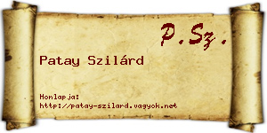 Patay Szilárd névjegykártya
