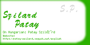 szilard patay business card